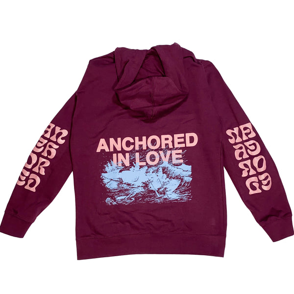 Anchored In Love Hoodie - Berry Jam