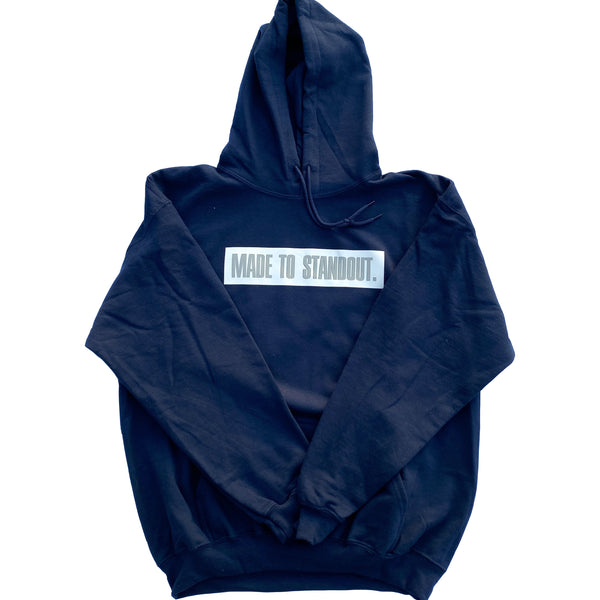 Box Logo Hoodie - Navy Blue/White/Grey