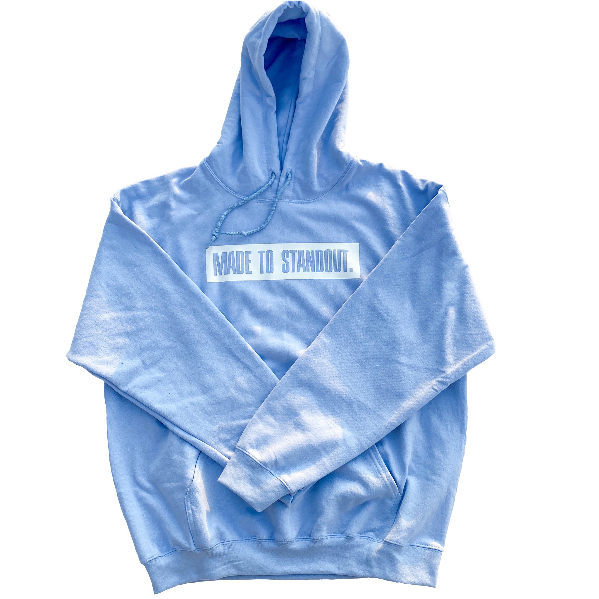 Box Logo Hoodie - Light Blue/White – Made To Standout