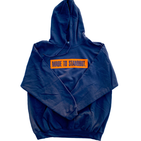Box Logo Hoodie - Navy Blue/Orange