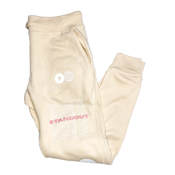 Forged By Fire Skinny Joggers - Cream