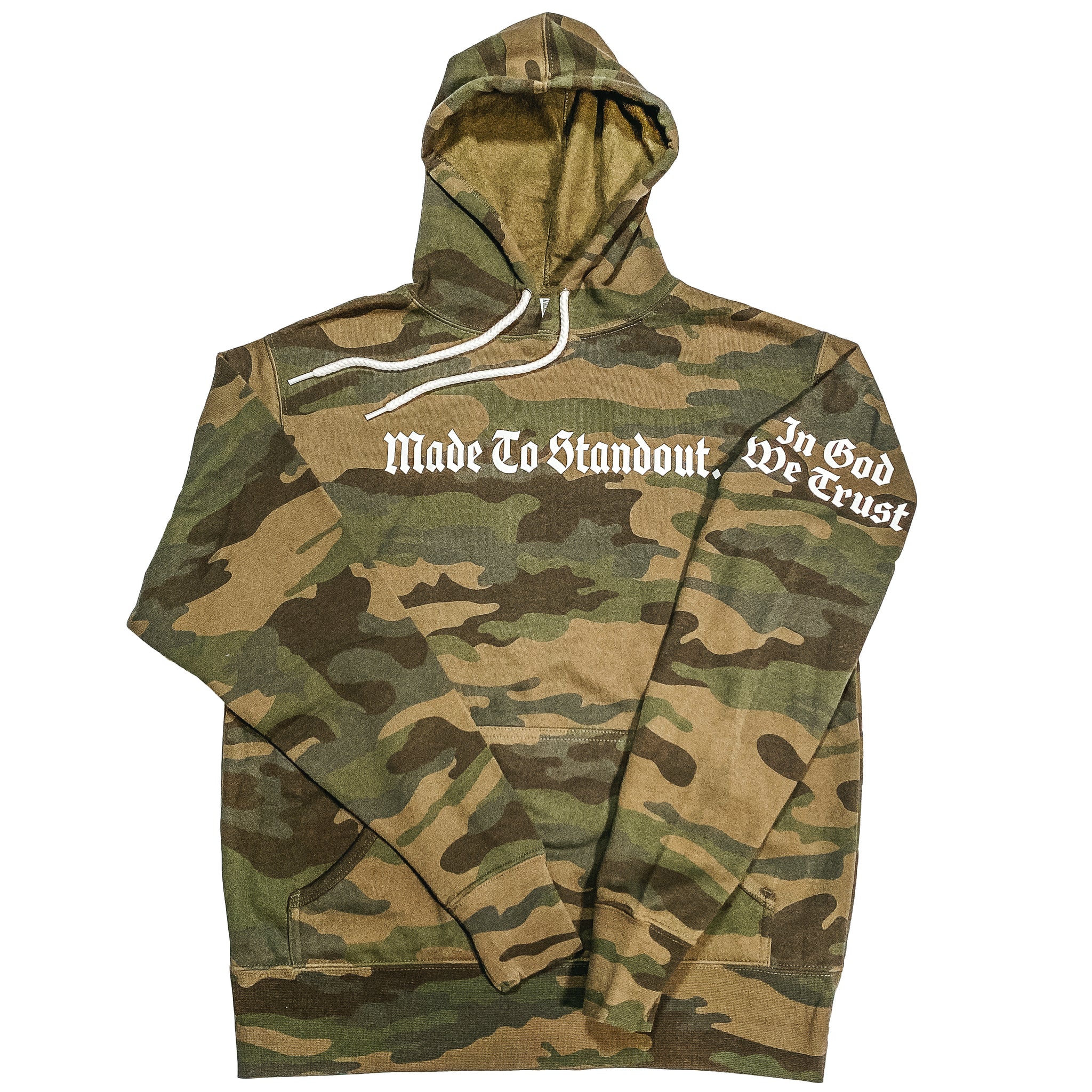 In God We Trust Lightweight Hoodie - Green Camo