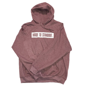 Box Logo Hoodie - Heather Maroon/White