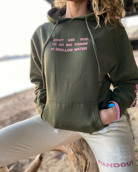 Anchored In Love Hoodie - Green/Pink