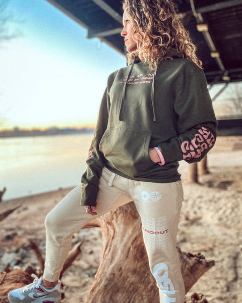 Anchored In Love Hoodie - Green/Pink