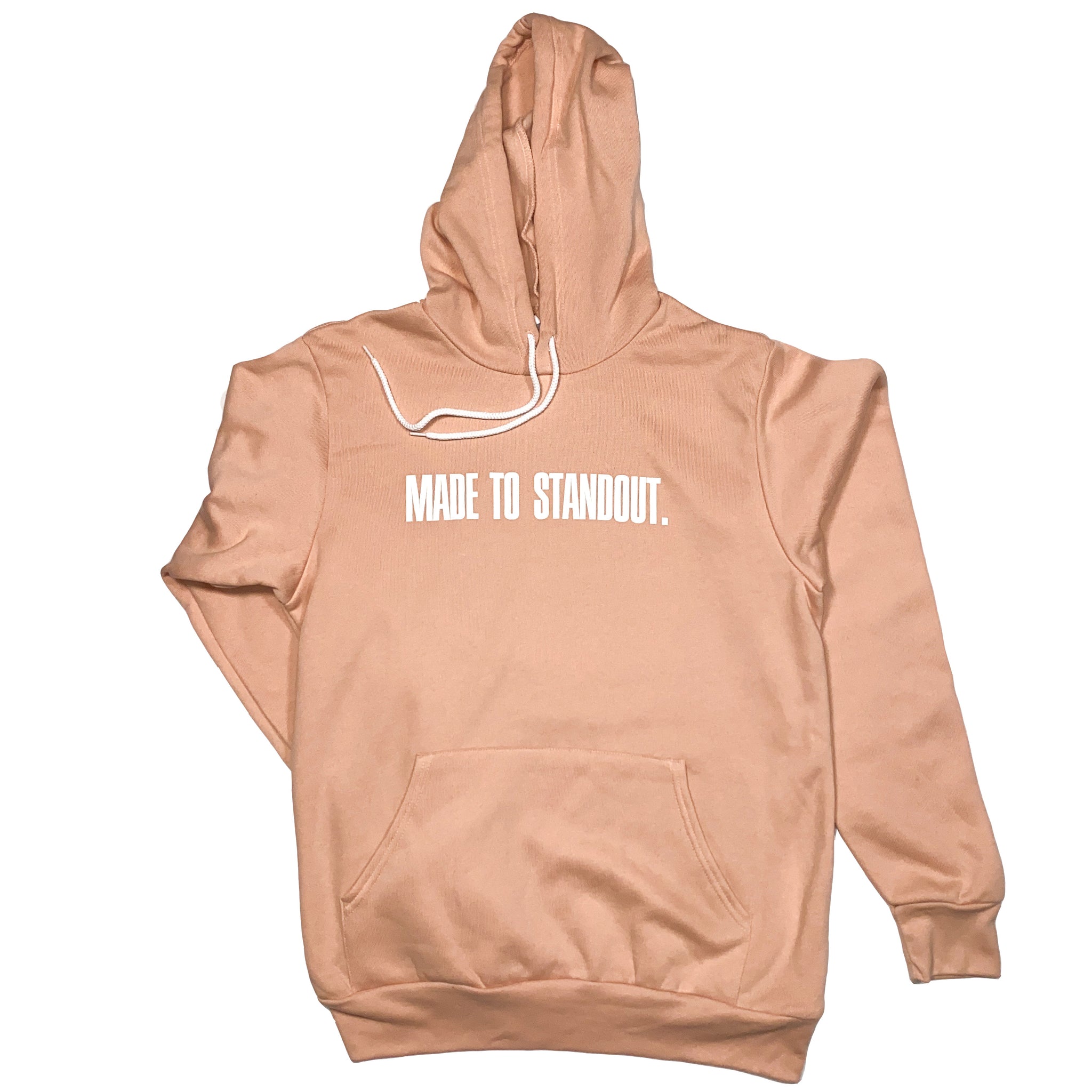 White String Classic Hoodie - Peach