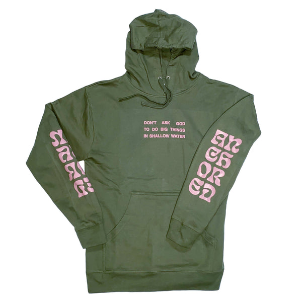 Anchored In Love Hoodie - Green/Pink