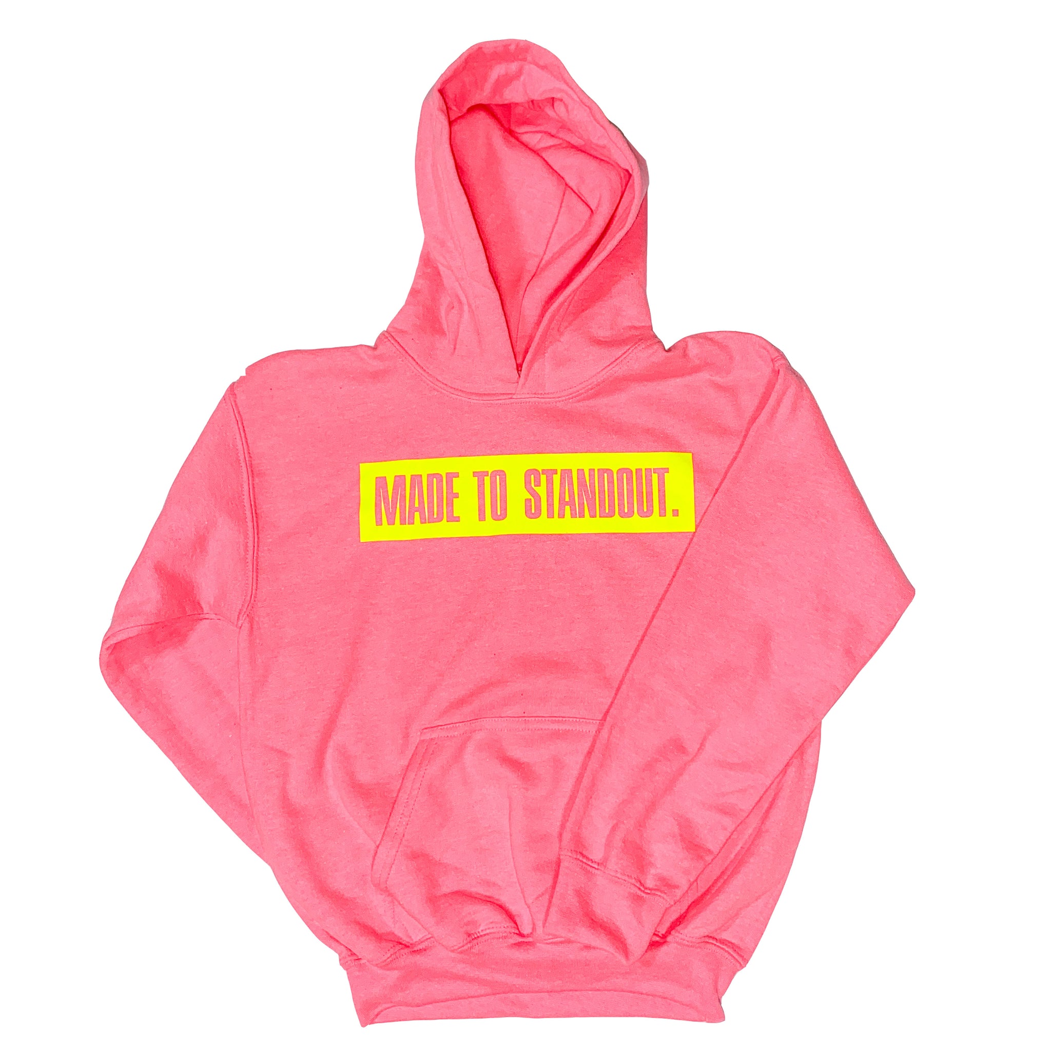 Youth Box Logo Hoodie - Safety Pink/Neon