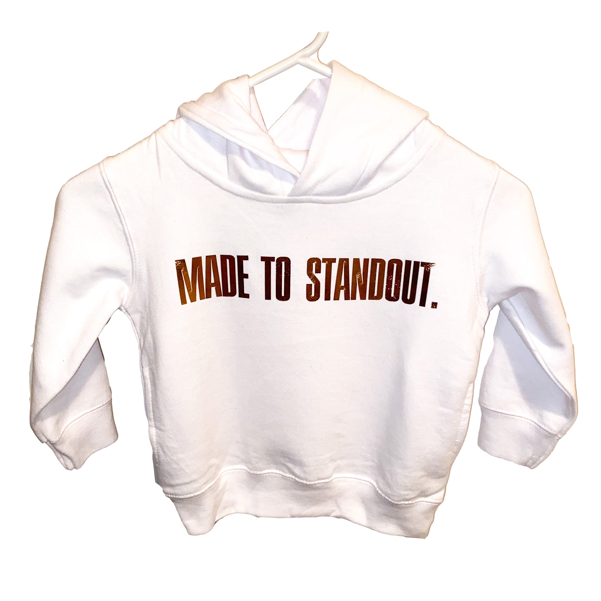 Toddler Classic Hoodie - White/Metallic Rose Gold