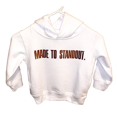 Toddler Classic Hoodie - White/Metallic Rose Gold