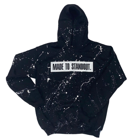 Youth Black Marble Splatter Hoodie