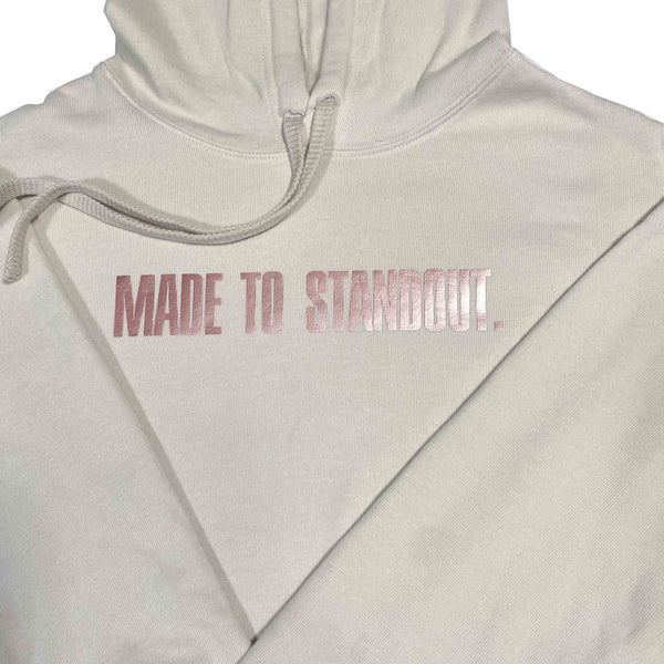 Women's Blush Rose Gold Cropped Hoodie - Heather Dust/Rose Gold