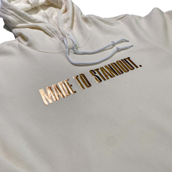 Vintage Shine Rose Gold Hoodie - Vintage White/Metallic Rose Gold