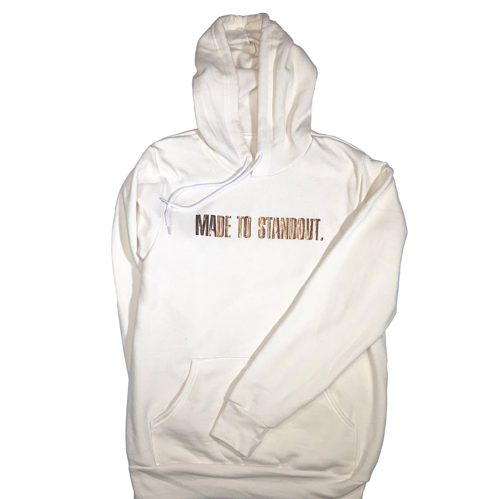 Vintage Shine Rose Gold Hoodie Vintage White Metallic Rose Gold