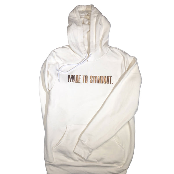 Vintage Shine Rose Gold Hoodie - Vintage White/Metallic Rose Gold