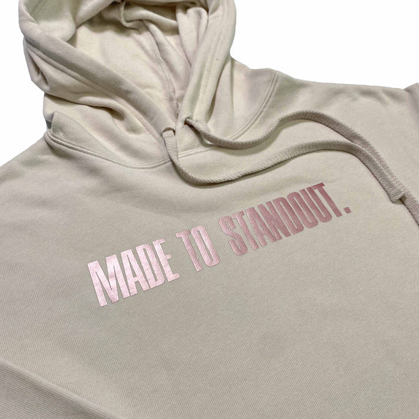 Women's Blush Rose Gold Cropped Hoodie - Heather Dust/Rose Gold